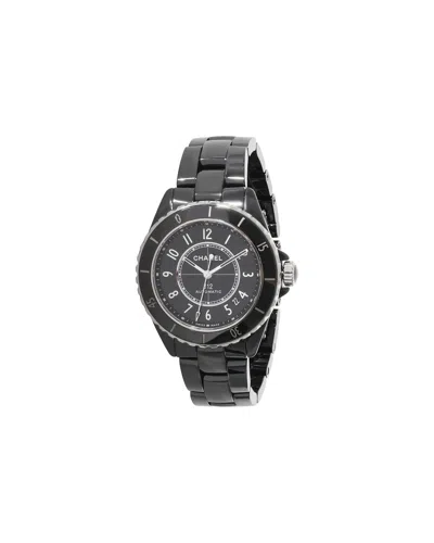 Pre-owned Chanel J12 Watch Calibre 12.1 H5697 Unisex Watch In Ceramic In Black