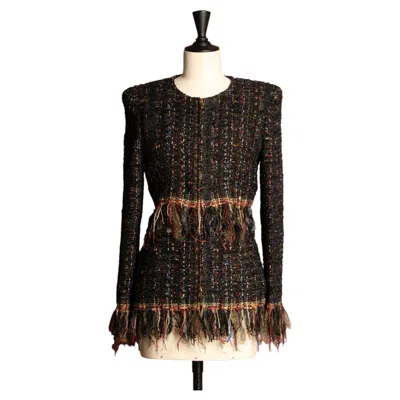 Pre-owned Chanel Jacket ' Paris Cosmo^polite' By Karl Lagerfeld Pre Fall 2017 In Black