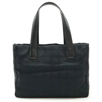 Pre-owned Chanel Jacquard Leather Shoulder Bag Tote Bag () In Black