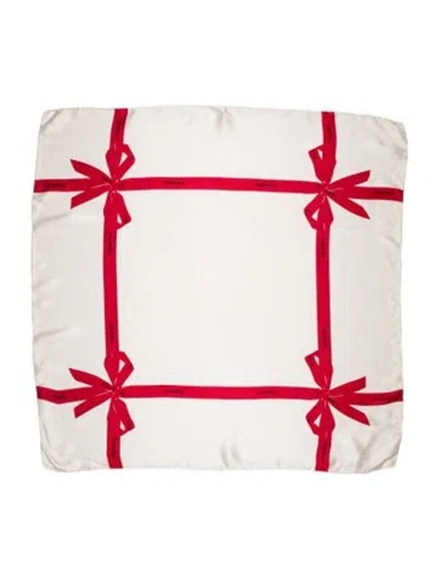 Pre-owned Chanel Jacquard Silk Scarf In White