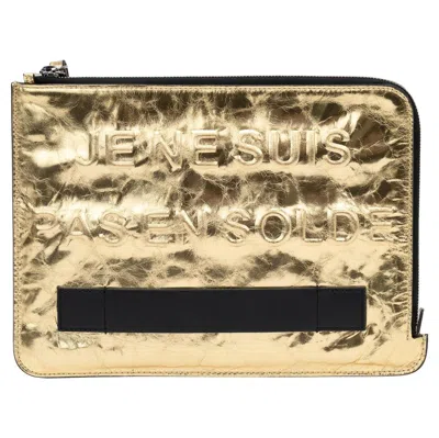 Pre-owned Chanel "je Ne Suis Pas En Solde" Clutch In Sand