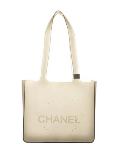 Pre-owned Chanel Jelly Logo Tote In Gray