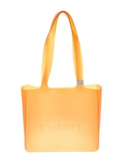 Pre-owned Chanel Jelly Logo Tote In Orange