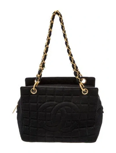 Pre-owned Chanel Jersey Petit Timeless Tote In Black