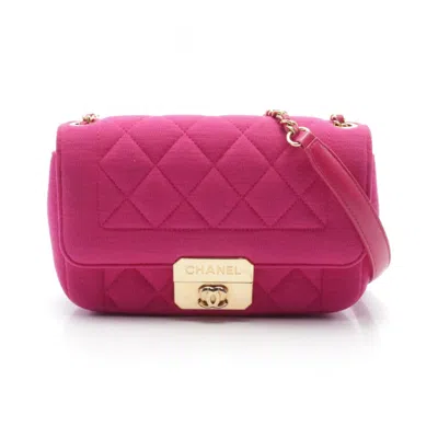 Pre-owned Chanel Jersey Shoulder Bag () In Pink