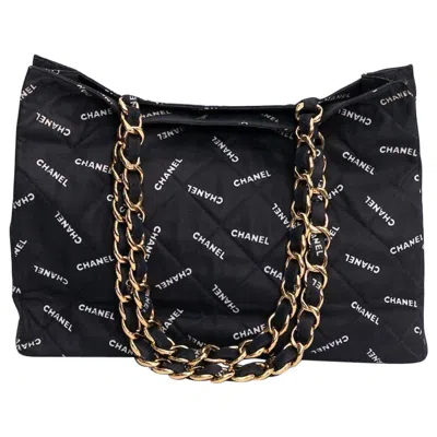 Pre-owned Chanel Jersey Tote Bag In Black