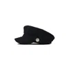 Chanel Joan Elkayam Women's Black Embroidered Trim Baker Boy Hat In Black