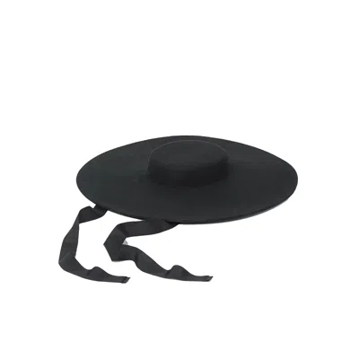 Chanel Joan Elkayam Women's Black Handmade Wide Brim Wool Hat