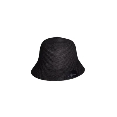 Chanel Joan Elkayam Women's Black Straw Bucket Hat