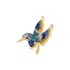 Chanel Joan Elkayam Women's Blue / Gold Blue Gold White Bird Brooch In Multi