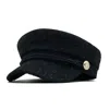 Chanel Joan Elkayam Women's Braided Trim Tweed Black Baker Boy Hat In Black