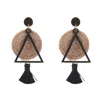 Chanel Joan Elkayam Women's Brown / Black Hessian Drop Abstract Earrings