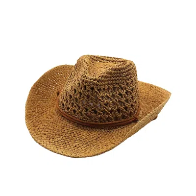 Chanel Joan Elkayam Women's Brown Natural Straw Western Cowboy Hat
