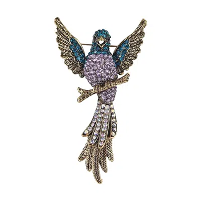 Chanel Joan Elkayam Women's Crystal Embellished Bird Brooch In Gray