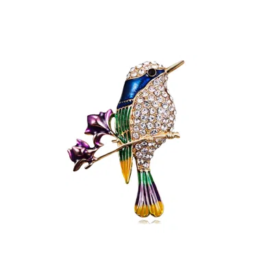 Chanel Joan Elkayam Women's Crystal Embellished Multicolour Bird Brooch In Gray