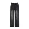 Chanel Joan Elkayam Women's Dark Grey Crystal Embellished White Washed Jeans In Grey