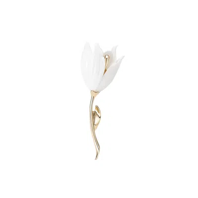 Chanel Joan Elkayam Women's Gold / Neutrals / White White Tulip Brooch In Multi