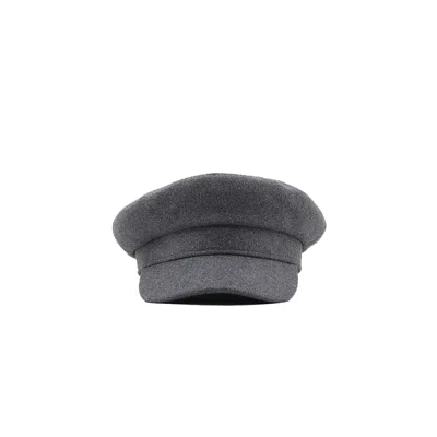 Chanel Joan Elkayam Women's Grey Wool Baker Boy Hat