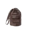 Chanel Joan Elkayam Women's Leather Drawstring Grey Bucket Bag In Grey