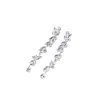 Chanel Joan Elkayam Women's Long Drop Crystal Silver Dangle Earrings In Silver