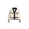 Chanel Joan Elkayam Women's Neutrals / Black Wool Blend Knitted Classic Cardigan In Black