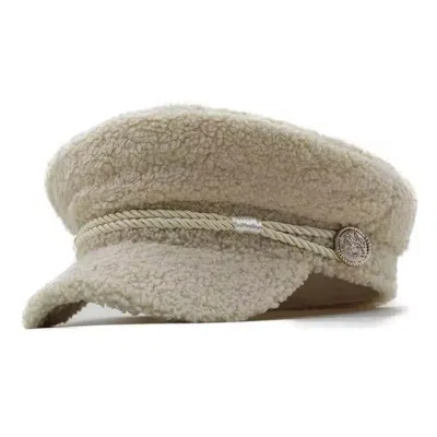 Chanel Joan Elkayam Women's Neutrals Cream Beige Boucle Baker Boy Hat In Beige/white
