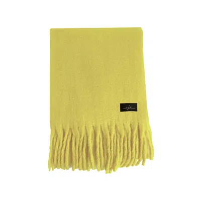 Chanel Joan Elkayam Women's Pale Yellow Large Fringed Cashmere-blend Winter Scarf