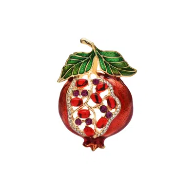 Chanel Joan Elkayam Women's Silver Large Crystal Enamelled Pomegranate Brooch