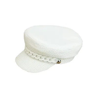 Chanel Joan Elkayam Women's White Chunky Chained Baker Boy Hat