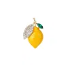 Chanel Joan Elkayam Women's Yellow / Gold Crystal Lemon Brooch In Orange