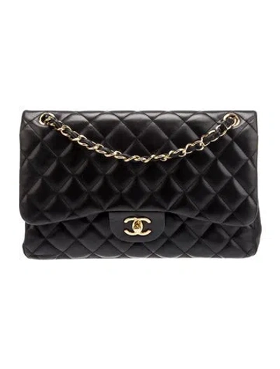 Pre-owned Chanel Jumbo Classic Double Flap Bag In Black