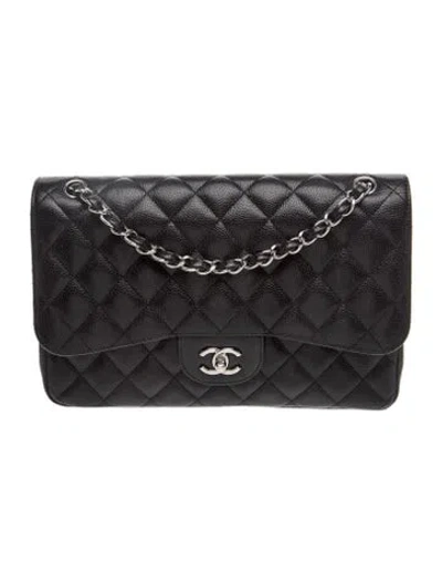 Pre-owned Chanel Jumbo Classic Double Flap Bag In Black