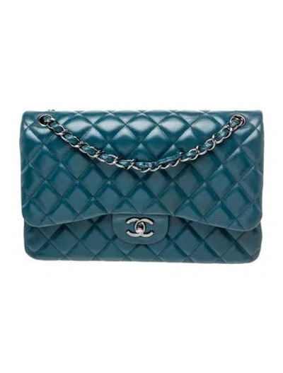 Pre-owned Chanel Jumbo Classic Double Flap Bag In Blue