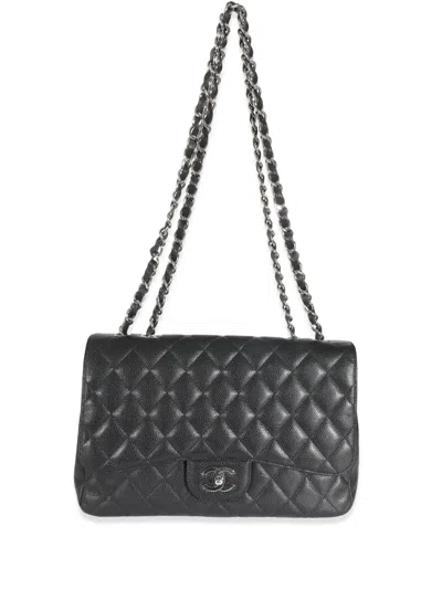 Pre-owned Chanel Jumbo Classic Flap Shoulder Bag In Black