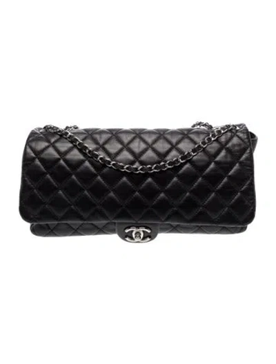 Pre-owned Chanel Jumbo Coco Rain Flap Bag In Black