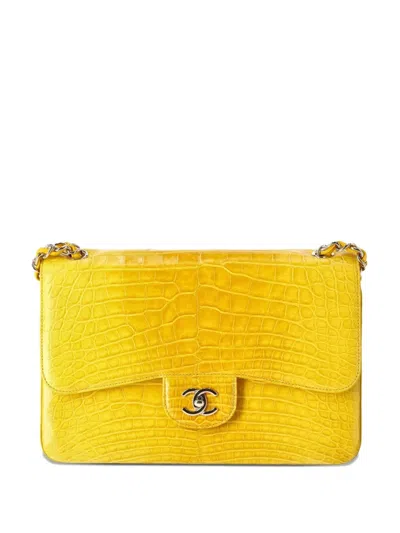 Pre-owned Chanel Jumbo Double Flap Shoulder Bag In Yellow