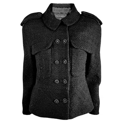 Pre-owned Chanel Karl Lagerfeld Fall 2013 Black Tweed Cropped Jacket