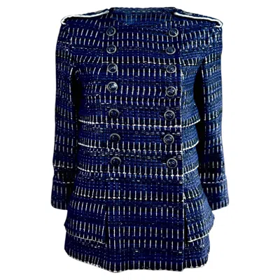 Pre-owned Chanel Karl Lagerfeld Spring 2016 Blue Tweed Jacket