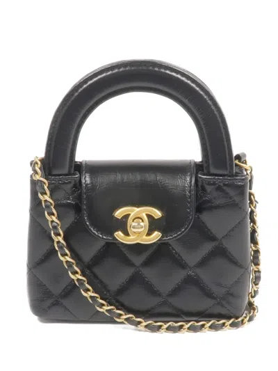 Pre-owned Chanel Kelly Nano Cross Body Bag In Black