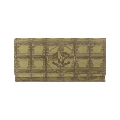 Pre-owned Chanel Khaki Travel Line Long Wallet (bi-fold) ()