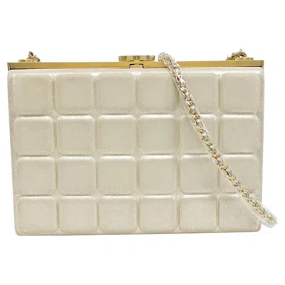 Pre-owned Chanel Kisslock Chocolate Bar Box Metallic Gold Lambskin Crossbody Bag In Brown