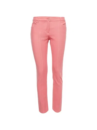 Pre-owned Chanel Knit Straight-leg Trousers In Pink