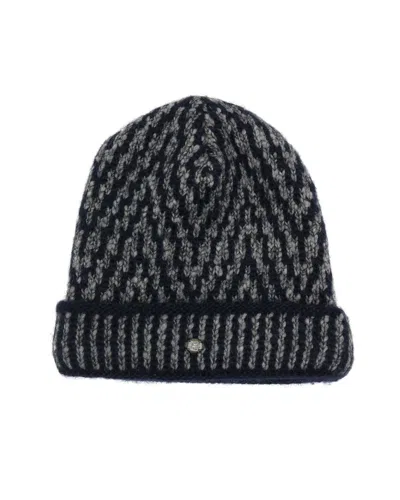 Pre-owned Chanel Knit Wool Beanie, Size M In Navy