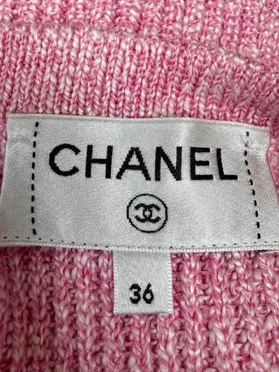 Pre-owned Chanel Knitted Button-down Cardigan In Pink
