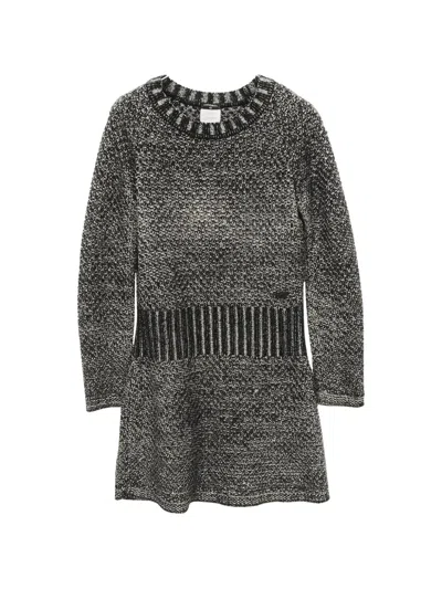 Pre-owned Chanel Knitted Long-sleeve Dress In Black