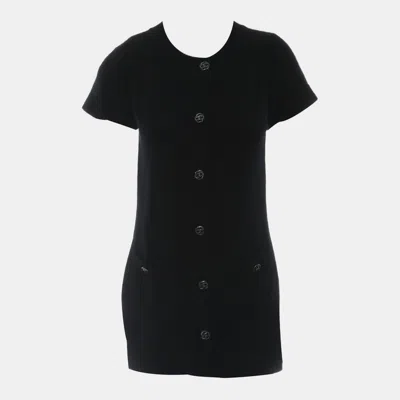 Pre-owned Chanel Knitted Mini Dress Fr 38 In Black