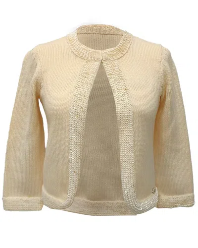 Pre-owned Chanel Knitted Sequin-embellished Cardigan (authentic Pre-loved) In Neutral