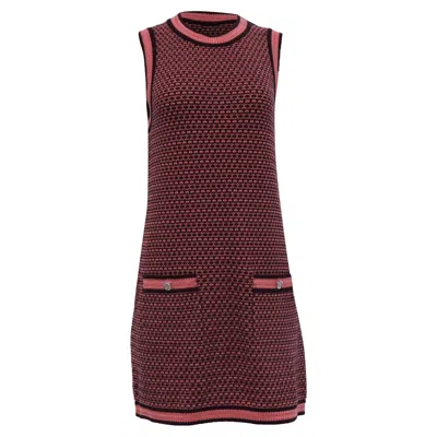 Pre-owned Chanel Knitted Sleeveless Mini Dress In Pink Cashmere