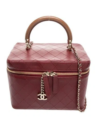 Pre-owned Chanel Knock On Wood Vanity Case In Red