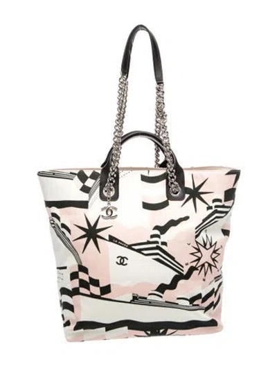 Pre-owned Chanel La Pausa Bay Shopping Tote In Pink